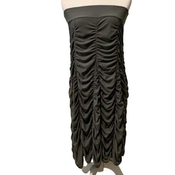 Travel by Tribal Green Dress Strapless Rouched Small